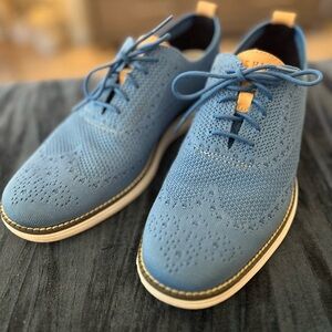 Cole Haan Blue Knit Oxfords